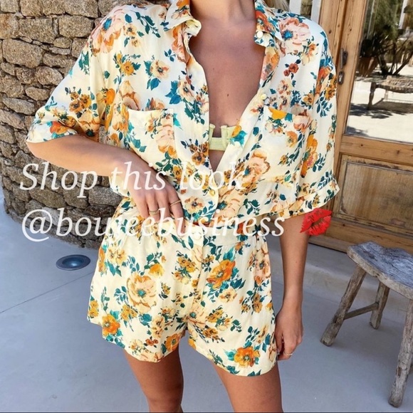 ZARA Floral Print Shirt + Shorts 2pc Coord Set BNWT - Picture 2 of 8